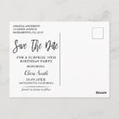 フローラサプライズ50th誕生日パーティー日付を保存 ポストカード (裏面)