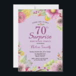 フローラサプライズ70th誕生日招待状紫 招待状<br><div class="desc">フローラサプライズ70th誕生日招待状for Women.水彩フローラ、紫の背景。さらにカスタマイクリックズを行う場合はカスタマイズ、「IT」ボタンをクリックし、このテンプレートを変更するために当社のデザインツールを使用する。</div>