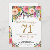 フローラサプライズ71st誕生日招待状金ゴールド 招待状 (正面/裏面)