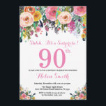 フローラサプライズ90th誕生日招待状ピンク 招待状<br><div class="desc">フローラサプライズ90番目の誕生日招待状、女性向け。水彩フローラ花ピンク、黄、オレンジ、紫の花。大人の誕生日。第30回第40回第50回第70回第80回第100回第13回第16回第18回第20回第21代任意の年齢さらにカスタマイズするには、「クリック カスタマイズ   」ボタンをクリックし、デザインツールを使用してこのテンプレートを変更してください。</div>