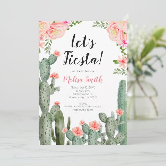 フローラサボテン多肉果レッツフィエスタブライダルシャワー 招待状 (スタンド正面)