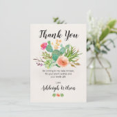 フローラサボテン赤ちゃんシャワーK Youカード 招待状 (スタンド正面)