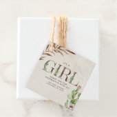 フローラサボテン革ガールベビーシャワー フェイバータグ (インサイチュ)