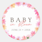 フローラサマーカラフルベビーイン開花ワイルドフラワー ラウンドシール (正面)