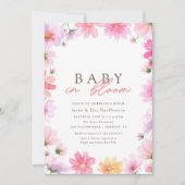 フローラサマーカラフルベビーイン開花ワイルドフラワー 招待状 (正面)