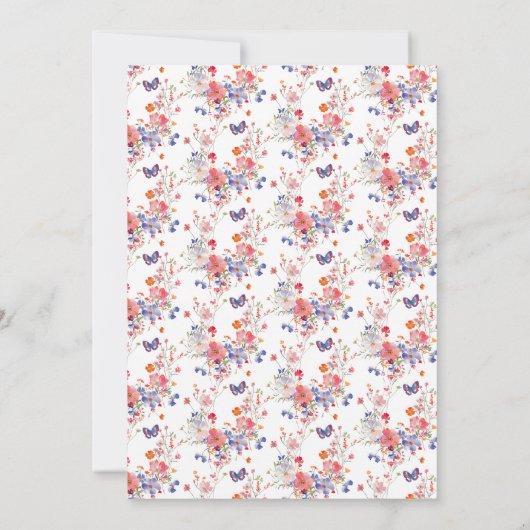 フローラサマーバタフライブライダルシャワー 招待状 (裏面)