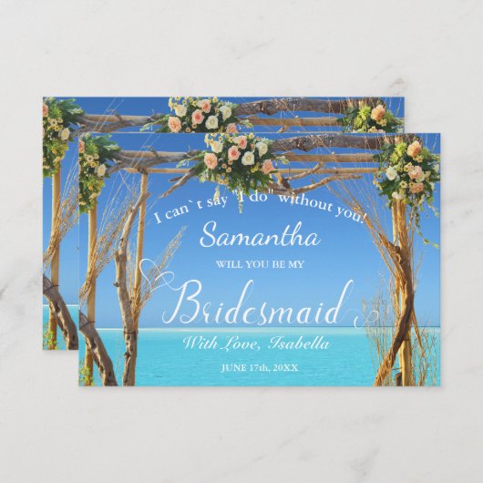 フローラサマービーチ結婚式アーチブリデメイド 招待状 (正面/裏面)