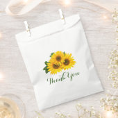 フローラサンキューイエローサンフラワーグリーンパーティー フェイバーバッグ (クリップ留めされた状態)