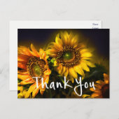 フローラサンキューイエローサンフラワーブラック ポストカード (正面/裏面)