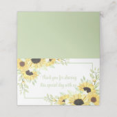 フローラサンキューウォーターカラーひまわり結婚の花 プレイスカード (外部開封)