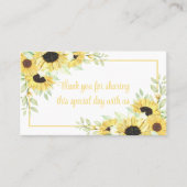 フローラサンキューウォーターカラーひまわり結婚の花 プレイスカード (正面)
