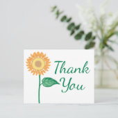 フローラサンキューウォーターカラーパープルフラワー ポストカード (スタンド正面)