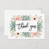 フローラサンキューカード、緑 ノートカード (正面/裏面)