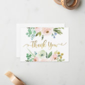 フローラサンキューカード、緑 ノートカード (正面/裏面インサイチュ)