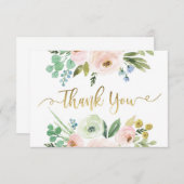 フローラサンキューカード、緑 ノートカード (正面/裏面)