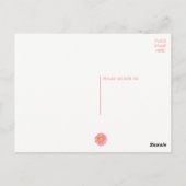 フローラサンキューガーベラデイジーピンクフラワー ポストカード (裏面)