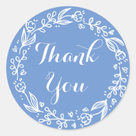 フローラサンキューコーンフラワーブルー結婚フラワーズ ラウンドシール