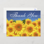 フローラサンキューサンフラワーイエローブルー ポストカード (正面/裏面)