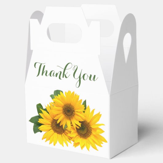 フローラサンキューサンフラワーイエロー&グリーン花 フェイバーボックス (オープン)