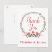 フローラサンキューバラフラワーリース パーソナライズされた ポストカード (正面/裏面)