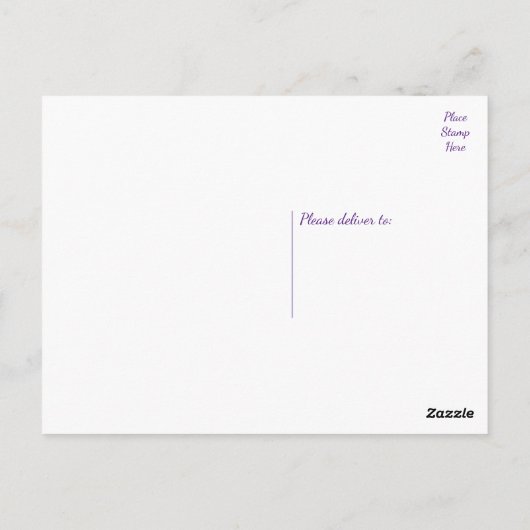 フローラサンキューパープルとホワイトハート ポストカード (裏面)