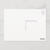 フローラサンキューパープルピンクの花と緑離れの花 ポストカード (裏面)