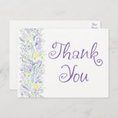 フローラサンキューパープルラベンダーハート ポストカード (正面/裏面)