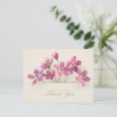 フローラサンキューパープルラベンダーピンクの花タン ポストカード (スタンド正面)