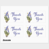 フローラサンキューパープルラベンダーフラワー 長方形シール (シート)