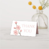 フローラサンキューピンクさくらんぼ花パーティー プレイスカード (正面)