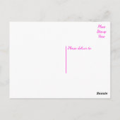 フローラサンキューピンクガーベラデイジーフラワーブラック ポストカード (裏面)