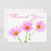 フローラサンキューピンクラベンダーデイジー花 ポストカード (正面/裏面)