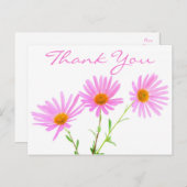 フローラサンキューピンクラベンダーデイジー花 ポストカード (正面/裏面)