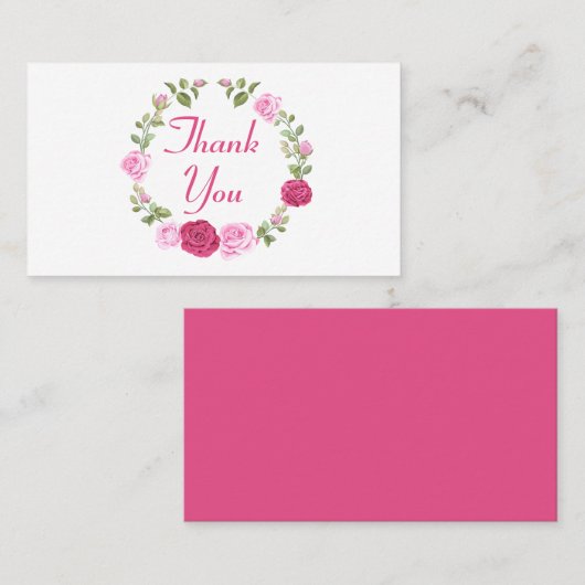 フローラサンキューピンクローズウェディングパーティー プレイスカード (正面/裏面)