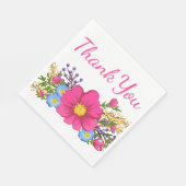 フローラサンキューピンク色のマゼンタの水色の花 スタンダードランチョンナプキン (角)