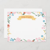 フローラサンキューフラットノート男女兼用ベビー サンキューカード (正面/裏面)