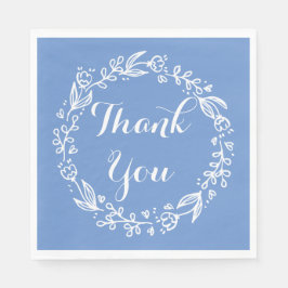 フローラサンキューブルーコーンフラワーフラワーリース スタンダードランチョンナプキン