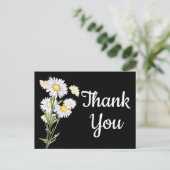 フローラサンキューホワイトデイジーフラワーデイジーブラック ポストカード (スタンド正面)
