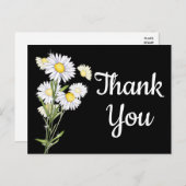 フローラサンキューホワイトデイジーフラワーデイジーブラック ポストカード (正面/裏面)