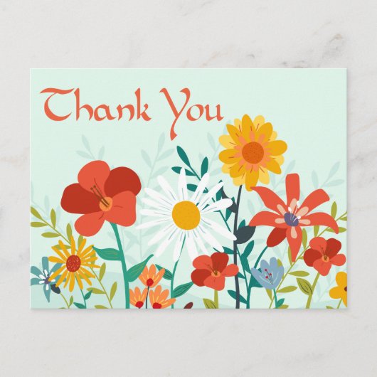 フローラサンキューミントグリーンワイルドフラワーポストカード ポストカード (正面)