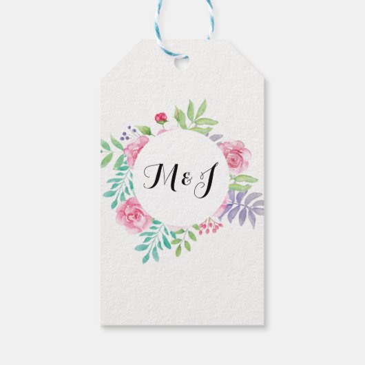 フローラサンキューラベル結婚式の引き出物水彩 ギフトタグ (裏面)
