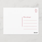 フローラサンキューレッドブルゴーニュ&ピンクフラワー ポストカード (裏面)