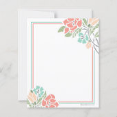 フローラサンゴティール（緑がかった色）結婚式招待状 (裏面)