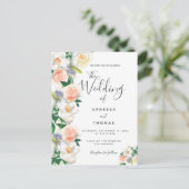 フローラサンゴ文字バラ金ゴールド結婚式招待状 ポストカード (スタンド正面)