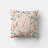 フローラサンゴ文字モノグラム クッション (正面)