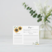 フローラサンフラワーユーカリブライダルシャワーレシピ エンクロージャーカード (スタンド正面)