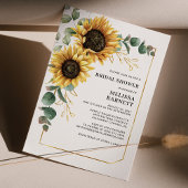 フローラサンフラワーユーカリブライダルシャワー招待状