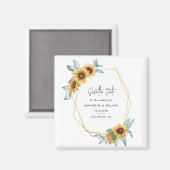 フローラサンフラワーユーカリプトゥスウェディング日付を保存 マグネット (正面/裏面)