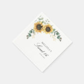 フローラサンフラワーユーカリプトゥススウィート16パーティー紙 スタンダードカクテルナプキン (角)