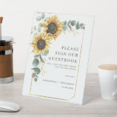 フローラサンフラワーユーカリ私たちのゲストブックに署名 台座サイン (インサイチュ)